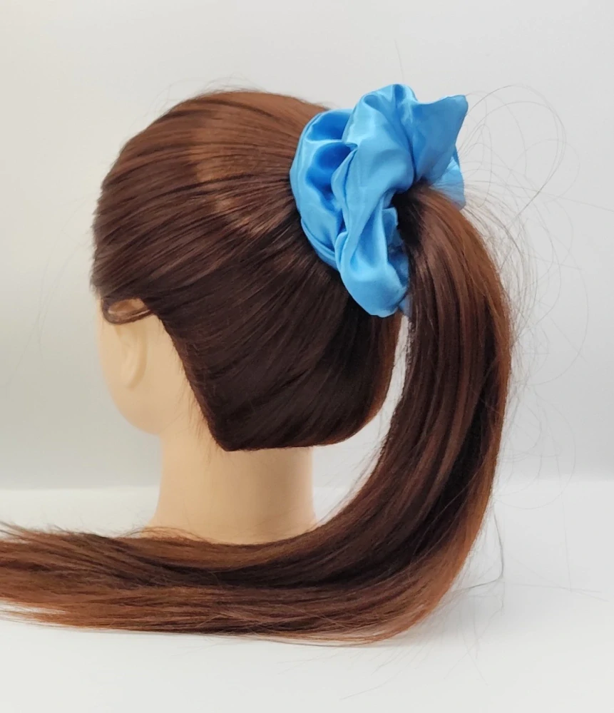 Saténová Scrunchie gumička tyrkysová XL