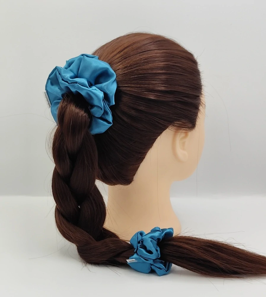 Saténová Scrunchie gumička petrolej S