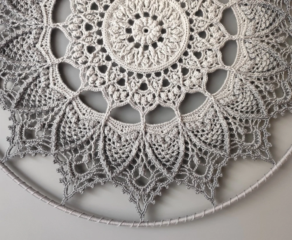 Mandala Šedá hvězda - průměr 45 cm
