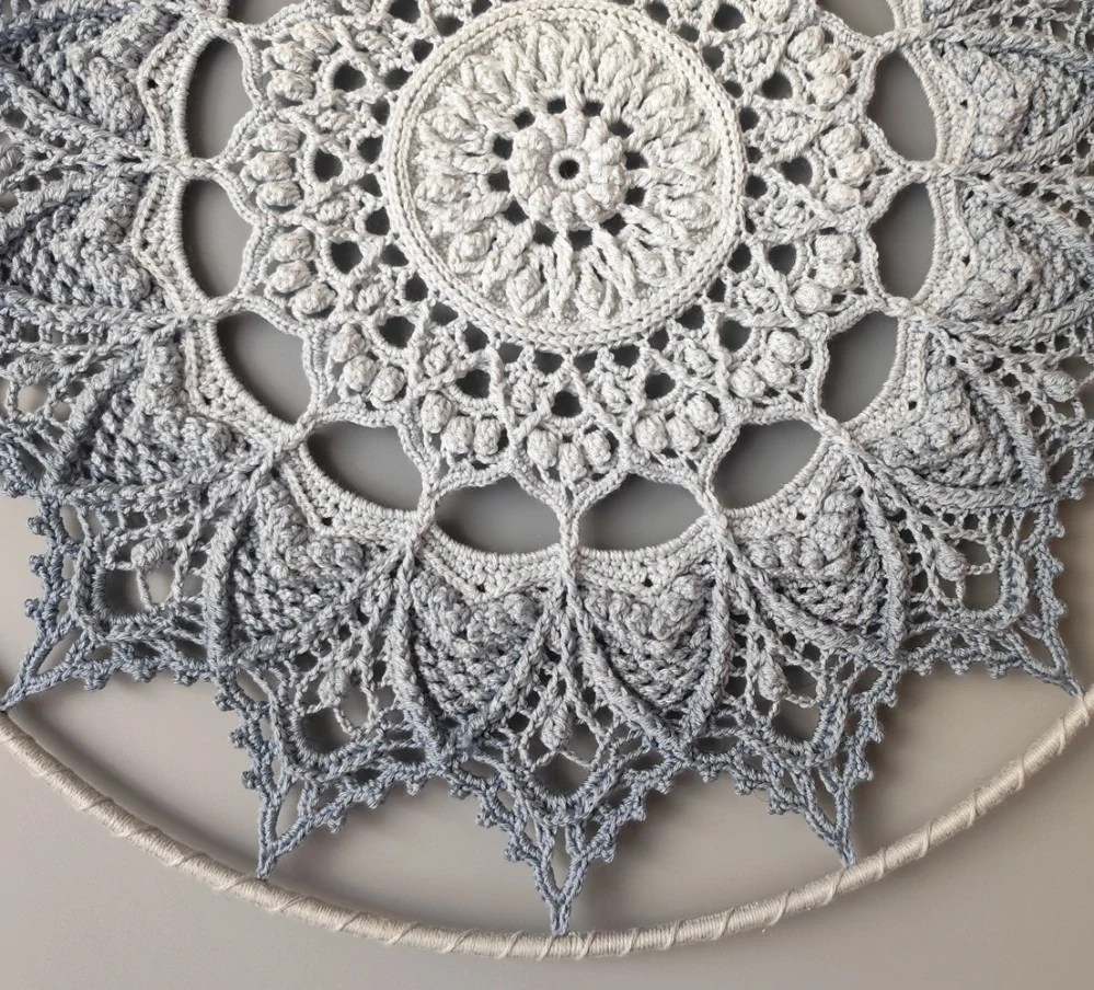Mandala Šedá hvězda - průměr 40 cm