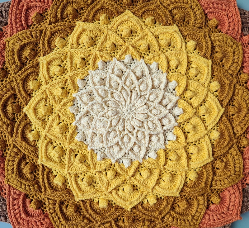 Háčkovaná Mandala - Lotosový květ 45 cm č.3