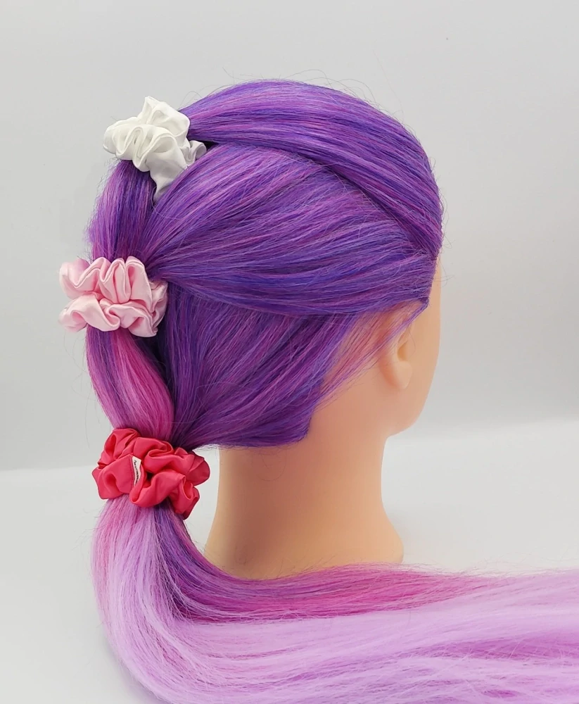 Saténová Scrunchie gumička růžová tmavá S