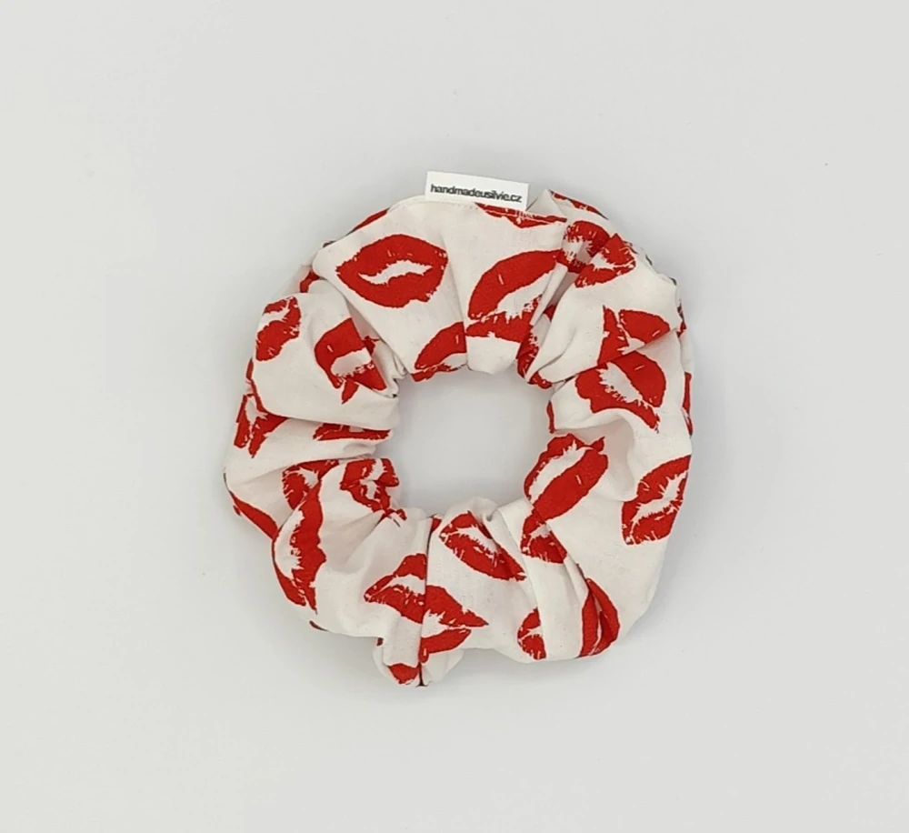Bavlněná Scrunchie gumička pusinky L - klasik