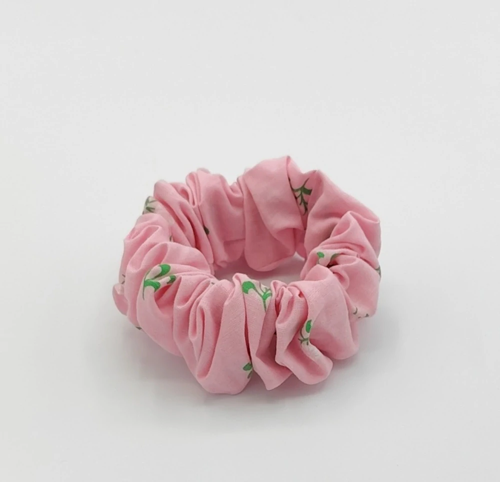 Bavlněná Scrunchie gumička světle růžová L