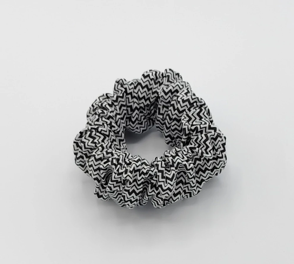 Bavlněná Scrunchie gumička černobílá L