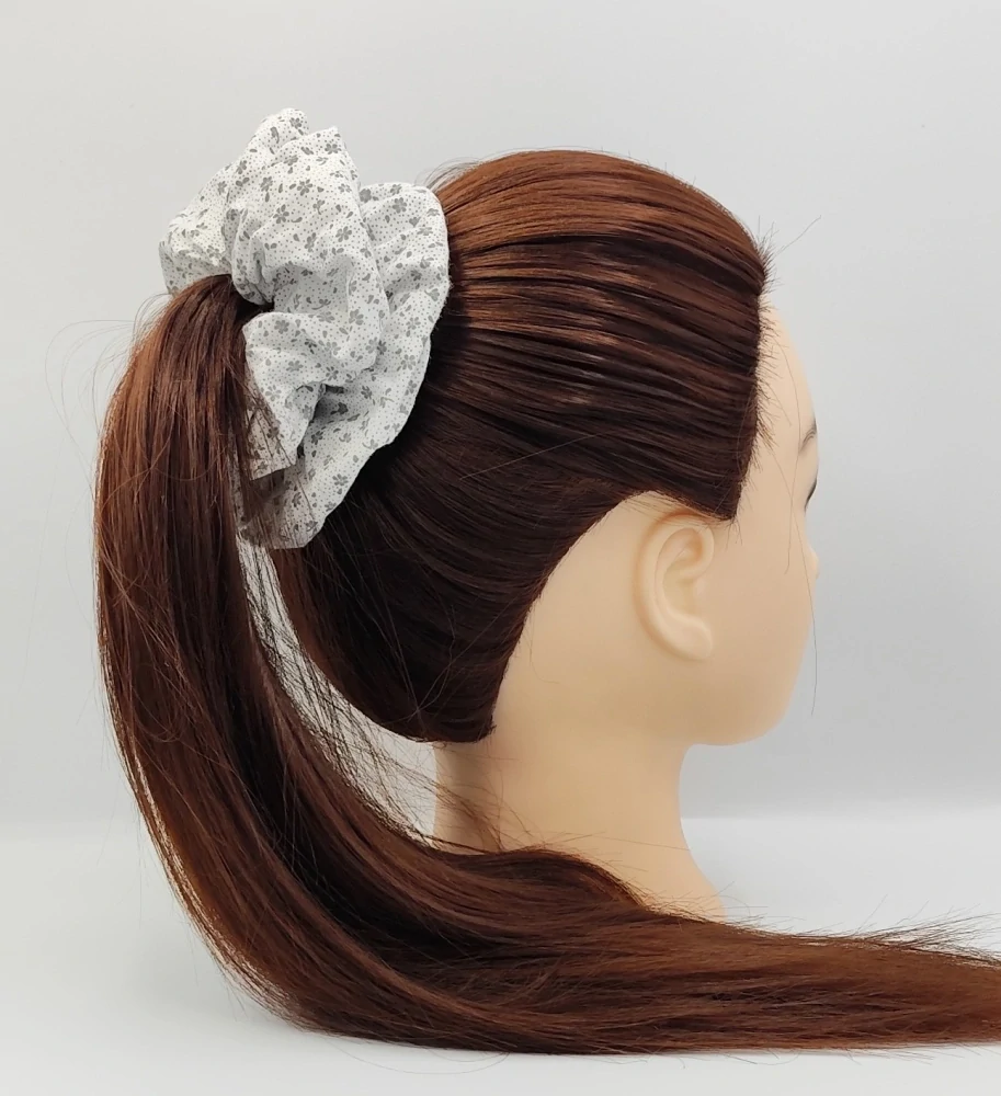 Bavlněná Scrunchie gumička kvítky XXL