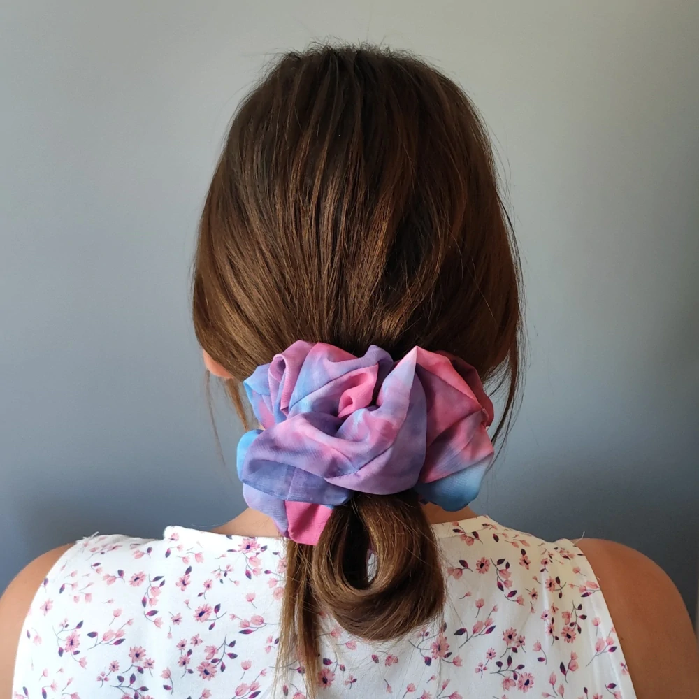 Scrunchie gumička Malinová XXL