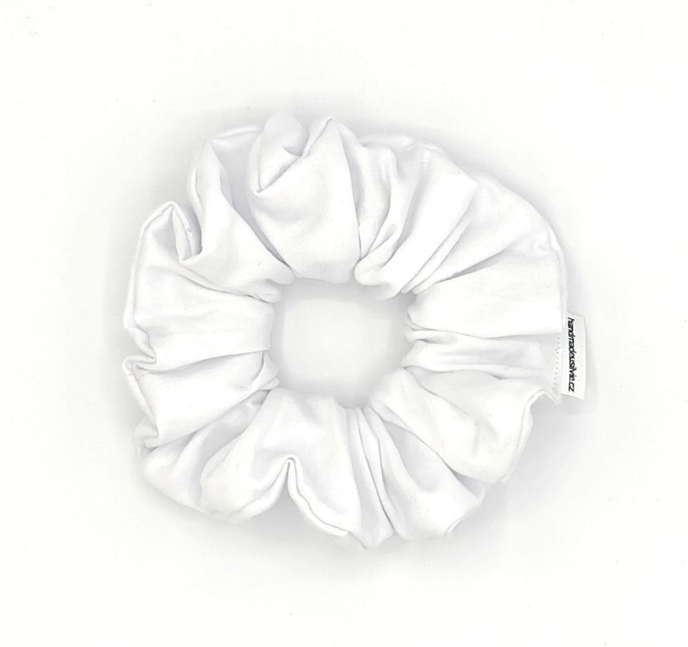 Scrunchie gumička bílá L - klasik