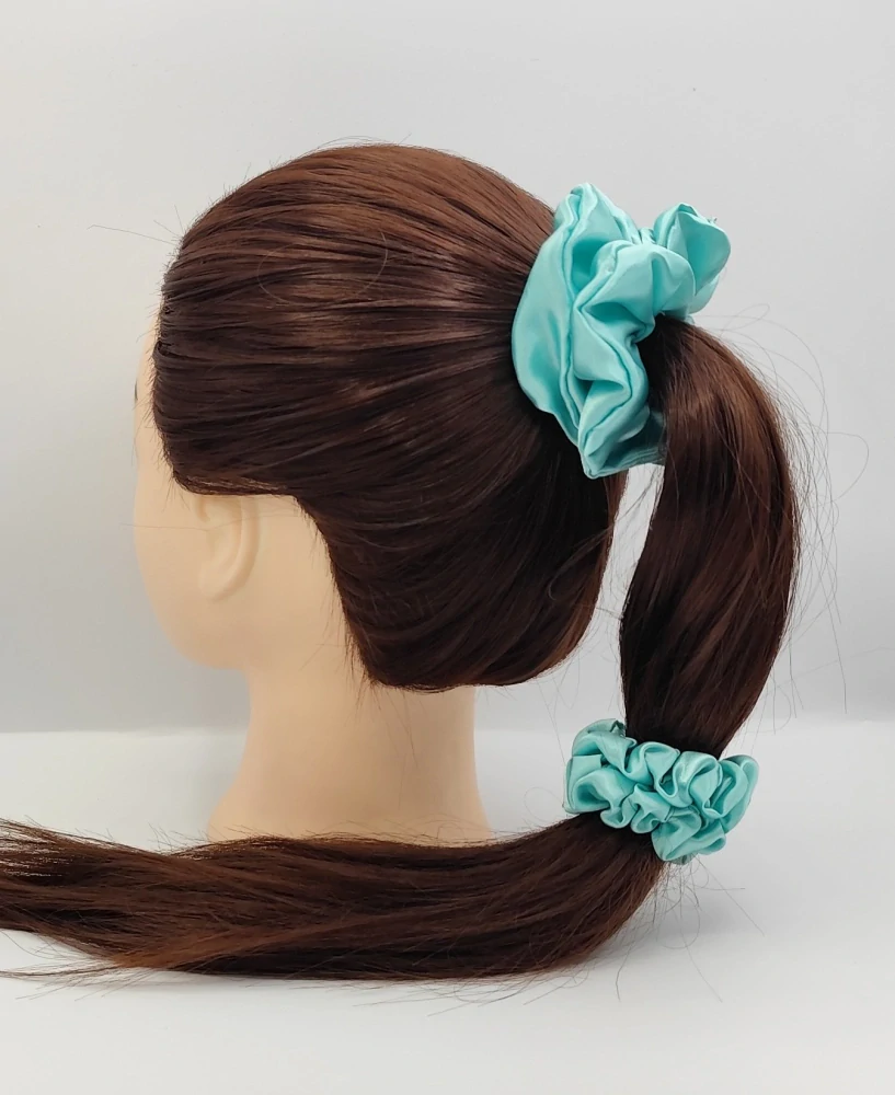 Saténová Scrunchie gumička mentol S