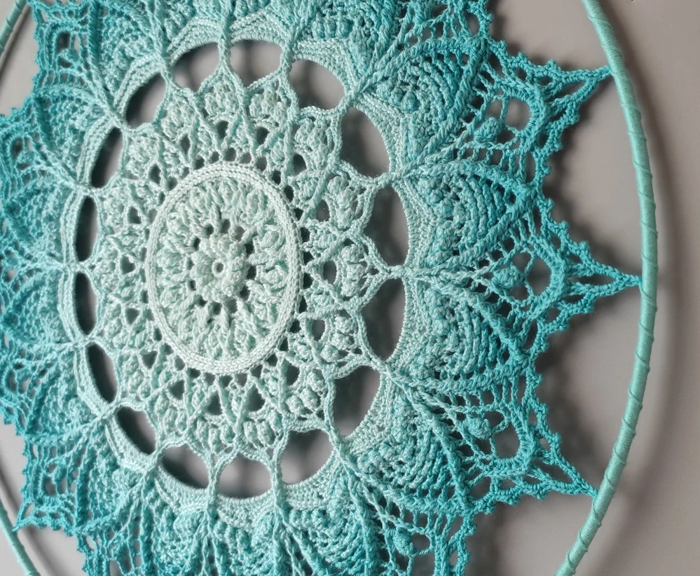 Mandala Tyrkysová hvězda - průměr 45 cm