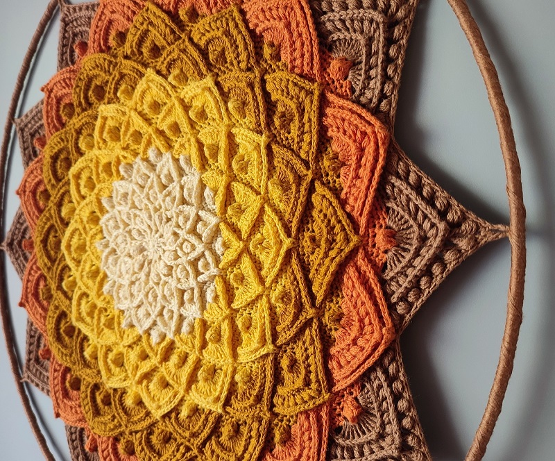 Háčkovaná Mandala - Lotosový květ 45 cm č.3