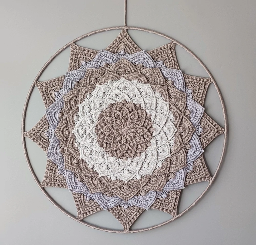Háčkovaná Mandala - Lotosový květ 45 cm č.4