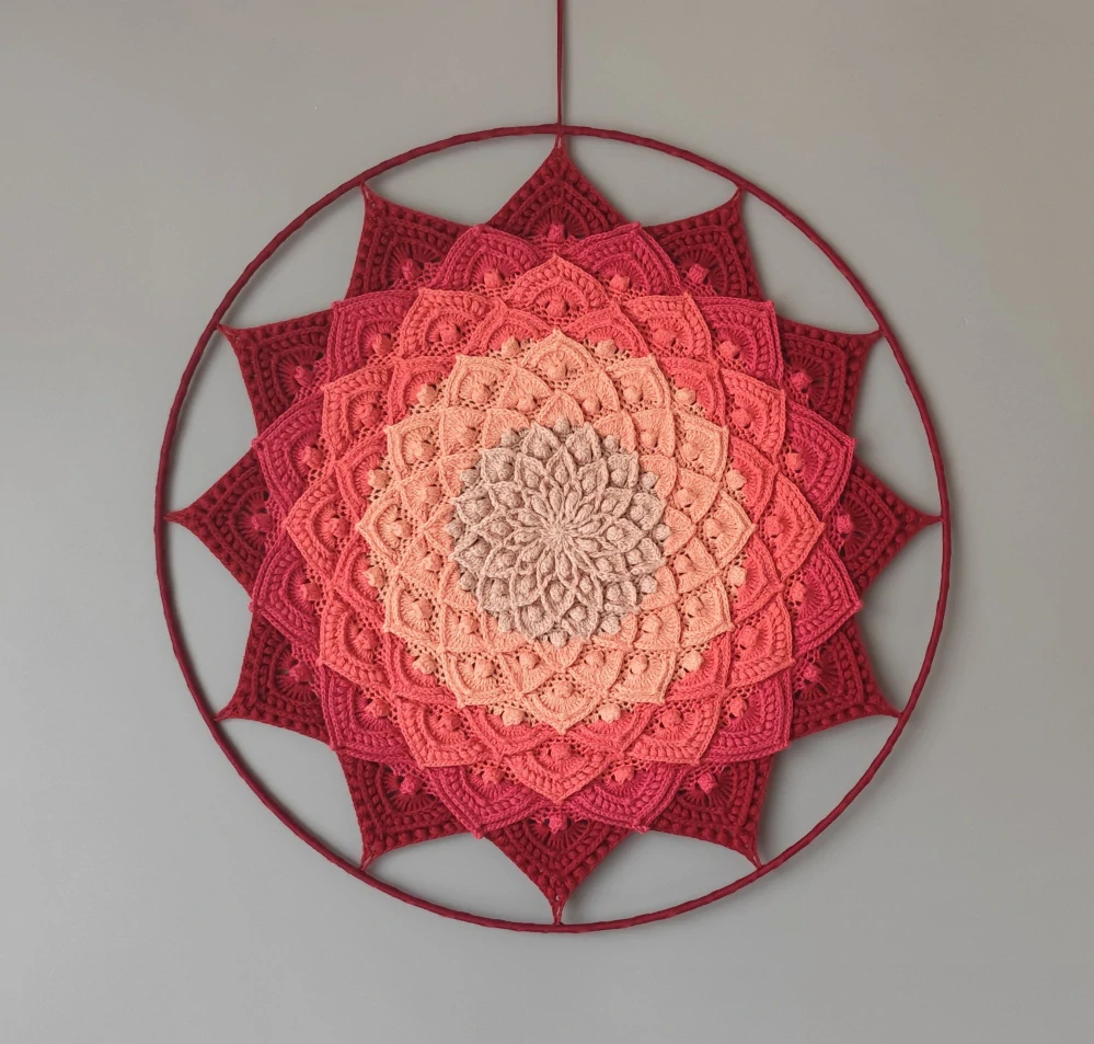Háčkovaná Mandala - Lotosový květ 45 cm č.2