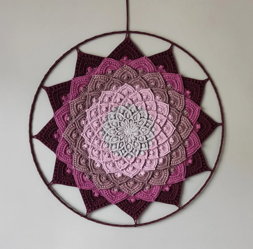 Háčkovaná Mandala - Lotosový květ 45 cm č.1