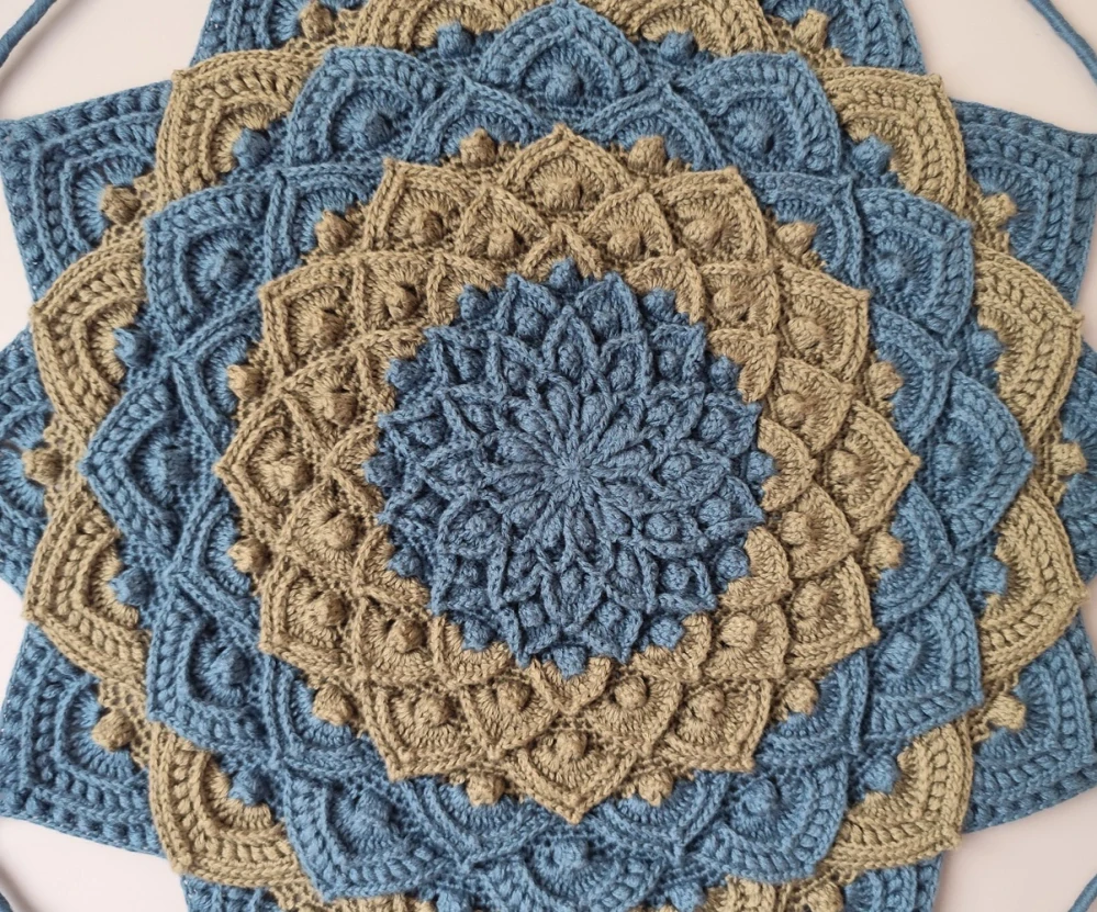 Háčkovaná Mandala - Lotosový květ 45 cm č.8