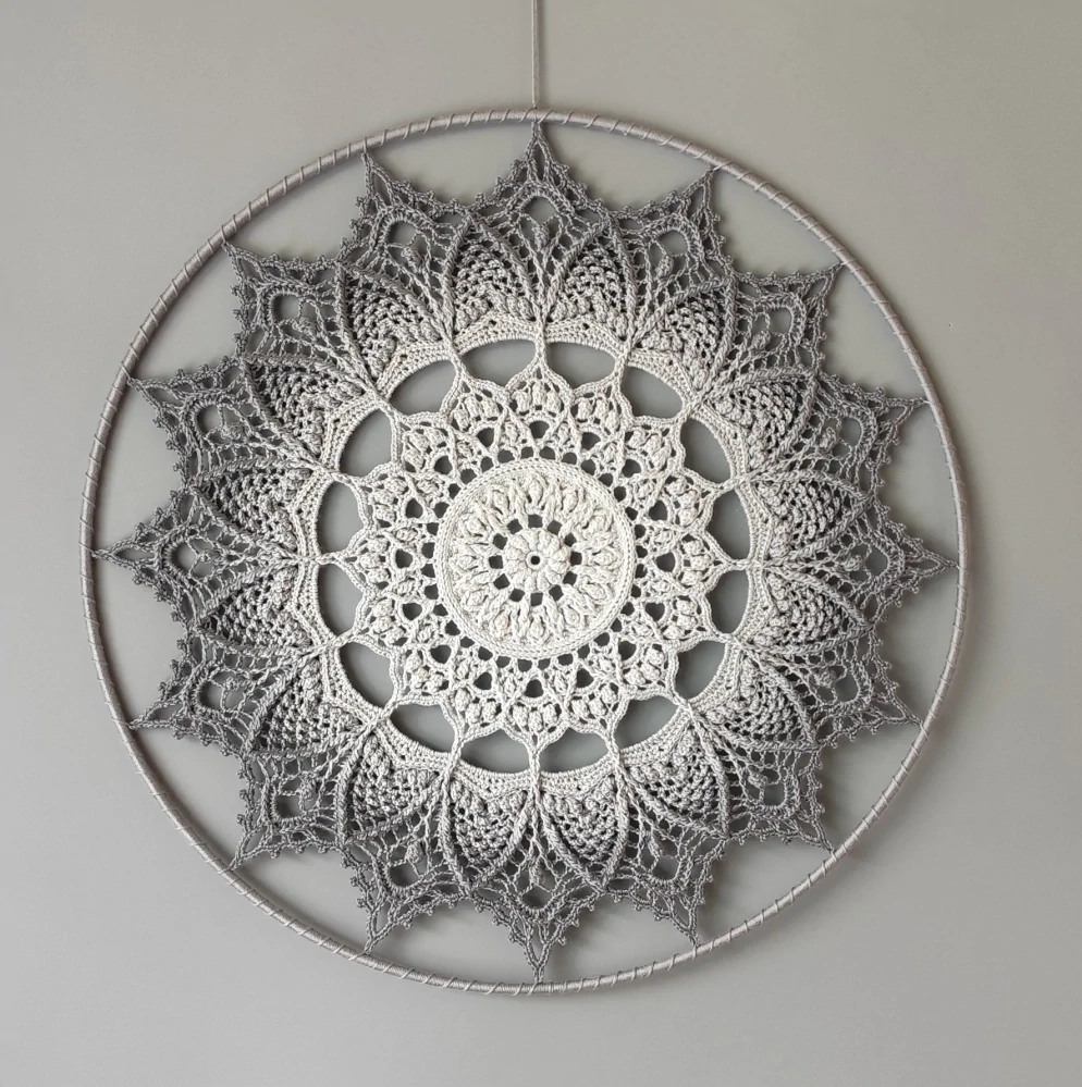 Mandala Šedá hvězda - průměr 45 cm