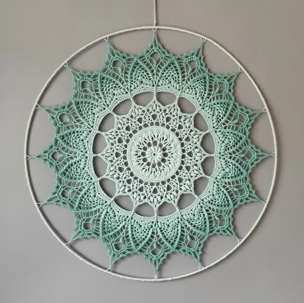 Mandala Zelená hvězda - průměr 60 cm