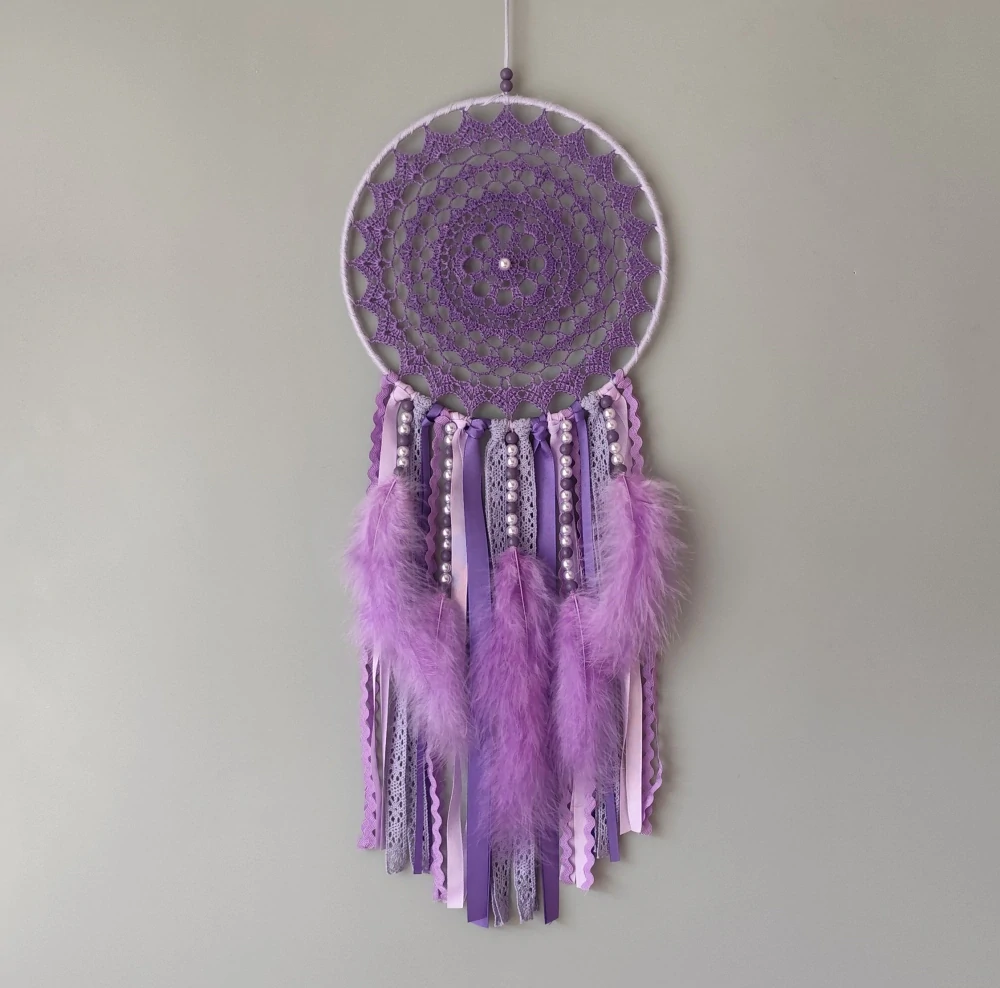 Lapač zlých snů Fialová holubice 20 x 55 cm