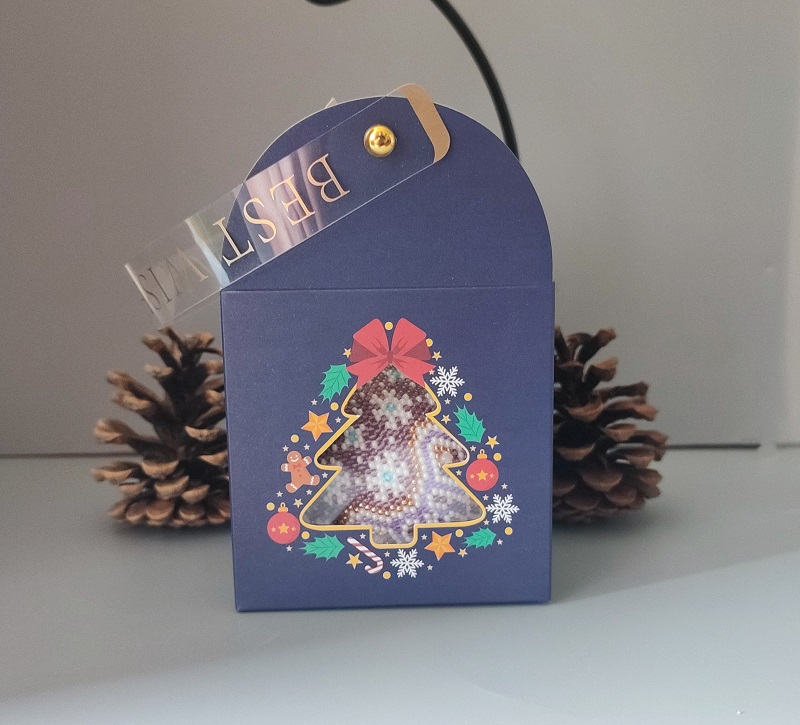 Vánoční baňka z korálků - starorůžová 7 cm