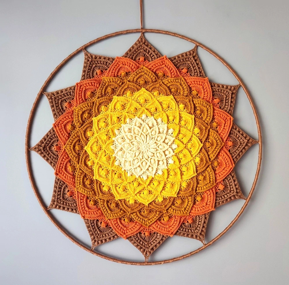Háčkovaná Mandala - Lotosový květ 45 cm č.3
