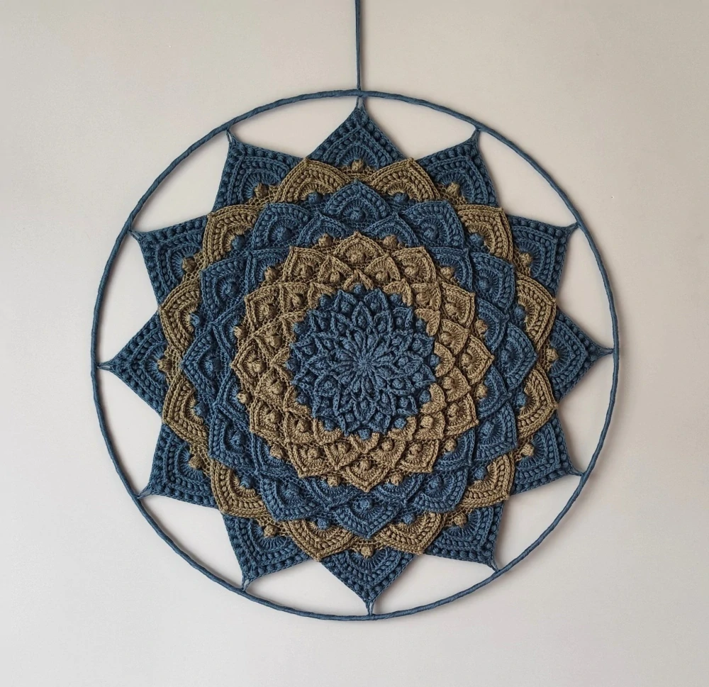 Háčkovaná Mandala - Lotosový květ 45 cm č.8
